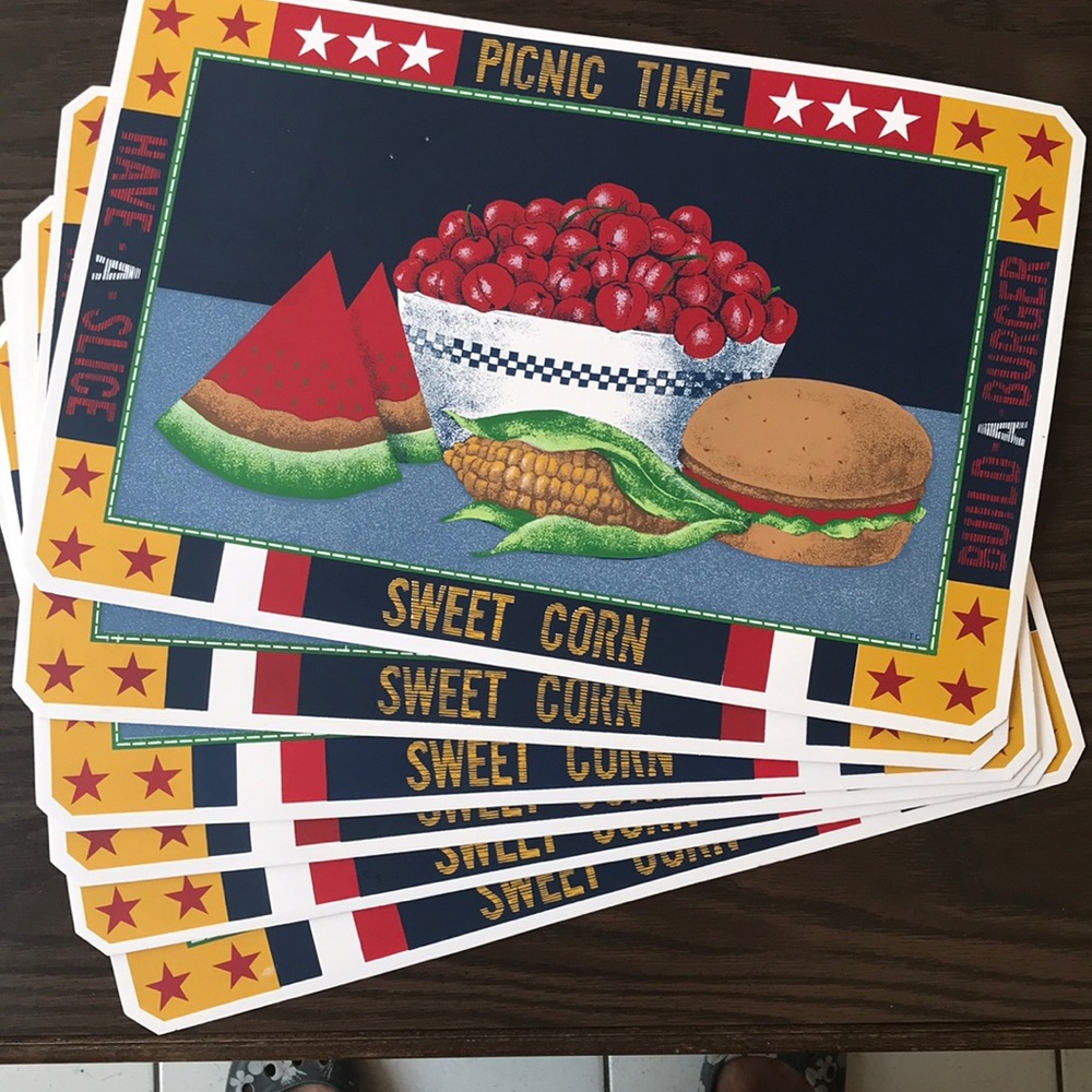 Town & County Living Placemats, 100% vinyl, set of 6